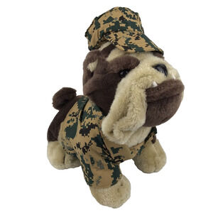 USMC Marine Corps Bulldog 13” Plush Vanguard Camo BDU Uniform & Hat